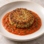 Lentil–Quinoa Galette, Pepper Coulis and Mint - Fresh Start 30: A Journey To Better Health Lentil–Quinoa Galettes, Pepper Coulis and Mint